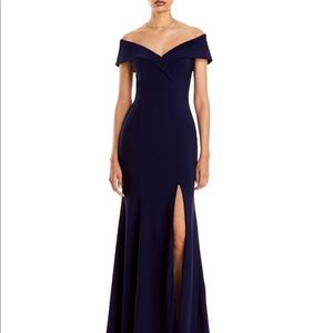 Aqua navy formal gown